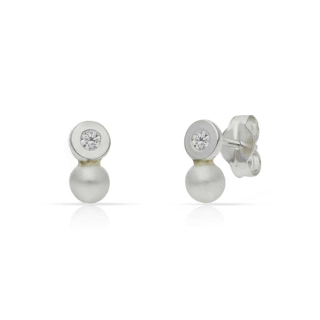 Pendientes redondos plata 925 perlas. 8mm Pendiente redondos plata 925mm perlas. 8mm