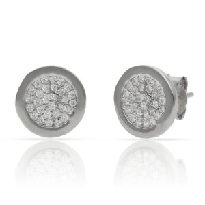 Pendientes plata 925 circulos circonitas. 9.50mm