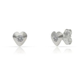 Pendientes plata 925 corazones circontas. 6x6mm
