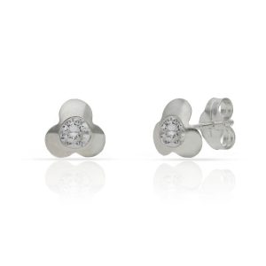 Pendientes plata 925 flor circonita. 6.50mm
