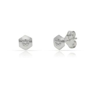 Pendientes plata 925 hexágono circonita. 5.50mm