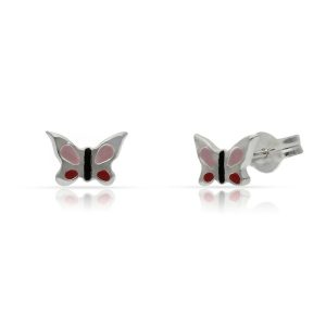 Pendientes plata 925 mariposas esmaltada 7x7mm
