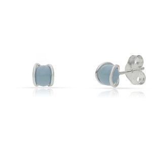 Pendientes plata 925 perla azul. 5mm