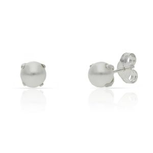Pendientes plata 925 perlas + 4 garras. 5mm