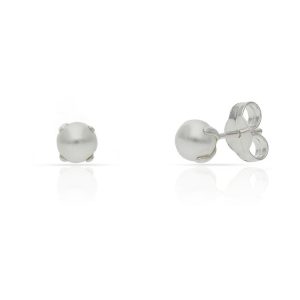 Pendientes plata 925 perlas. 4mm