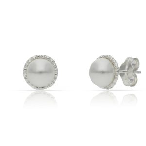 Pendientes plata 925 perlas. 7.50mm