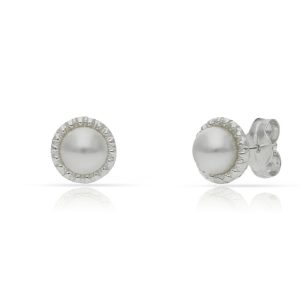 Pendientes plata 925 perlas. 7mm