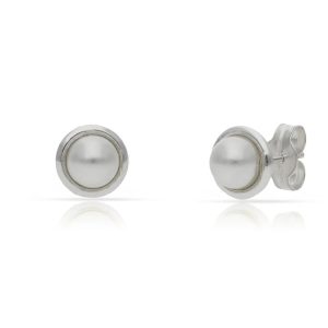 Pendientes plata 925 perlas. 7mm