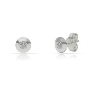 Pendientes plata 925 redondos circonita. 5mm