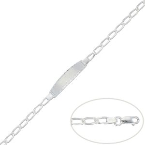 Pulsera bilbao 4mm plata con placa