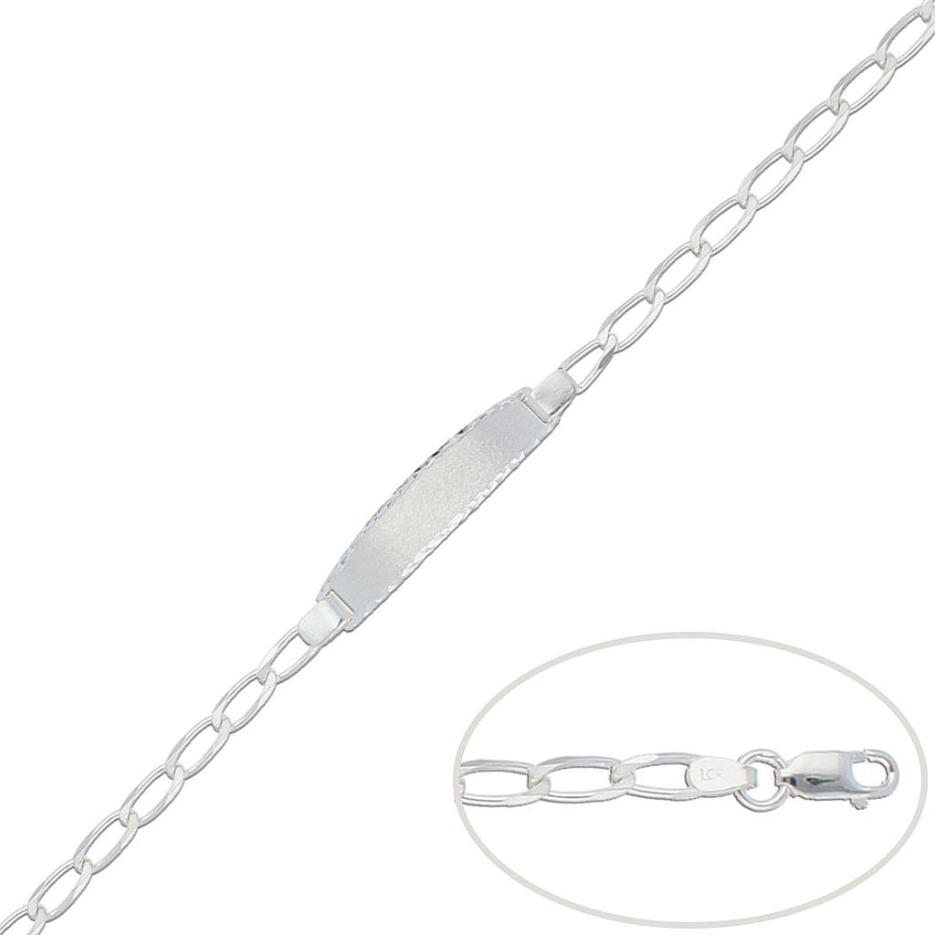 Esclava de plata. Eslabón Bilbao de 4mm Pulsera bilbao 4mm plata con placa