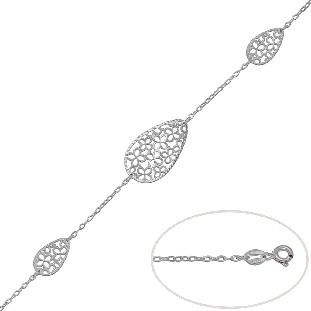 Pulsera cadena plata 925 3 abalorios Pulsera cadena plata 925 3 abalorios