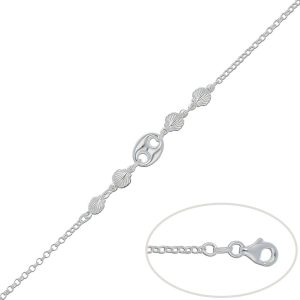 Pulsera plata 925 calabrote + conchas