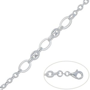Pulsera plata 925 calabrotes + eslabones