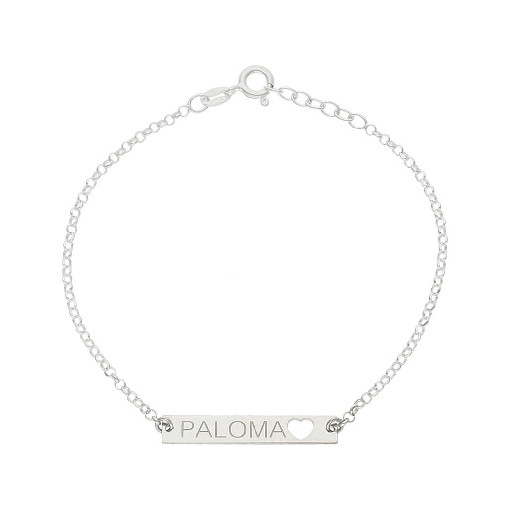 Pulsera plata chapita 5x28mm con nombre Pulsera plata 925 chapa + grabación