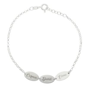 Pulsera plata 925 chapas oval