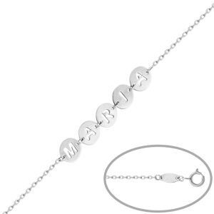 Pulsera plata 925 circulos nombre