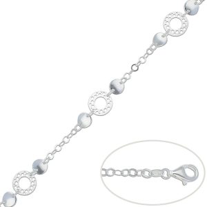 Pulsera plata 925 circulos. 11mm