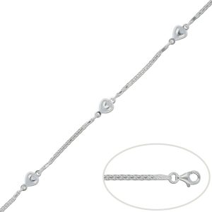 Pulsera plata 925 corazones