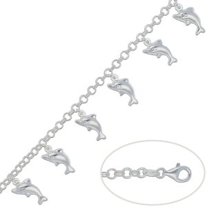 Pulsera plata 925 delfines