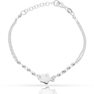 Pulsera plata 925 flor circonitas + bolas