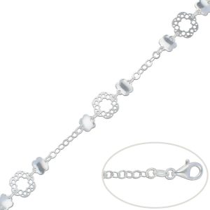 Pulsera plata 925 flores. 11mm