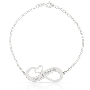 Pulsera plata 925 infinito + corazón