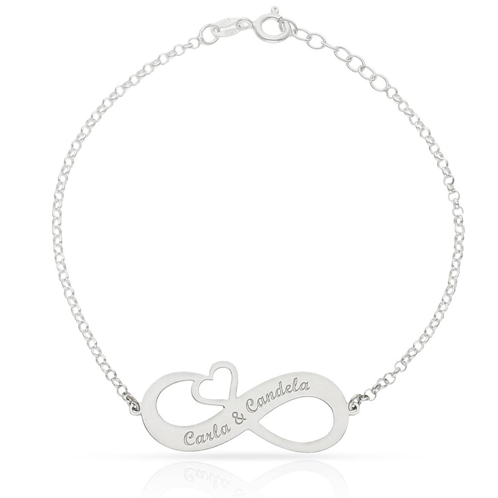 Pulsera plata 925 infinito + corazón Pulsera plata 925 infinito + corazón