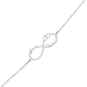 Pulsera plata 925 infinito + corazones