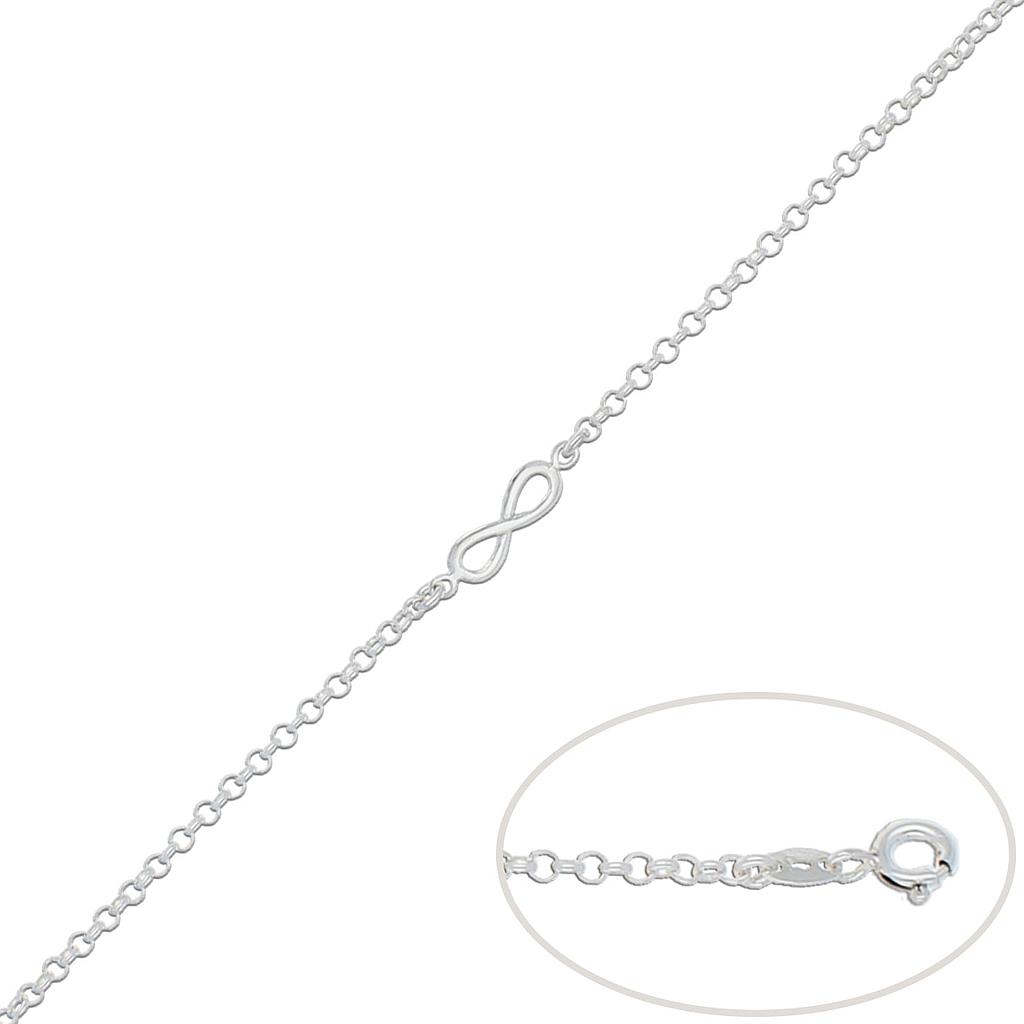 Pulsera plata infinito.5x14mm Pulsera plata 925 infinito
