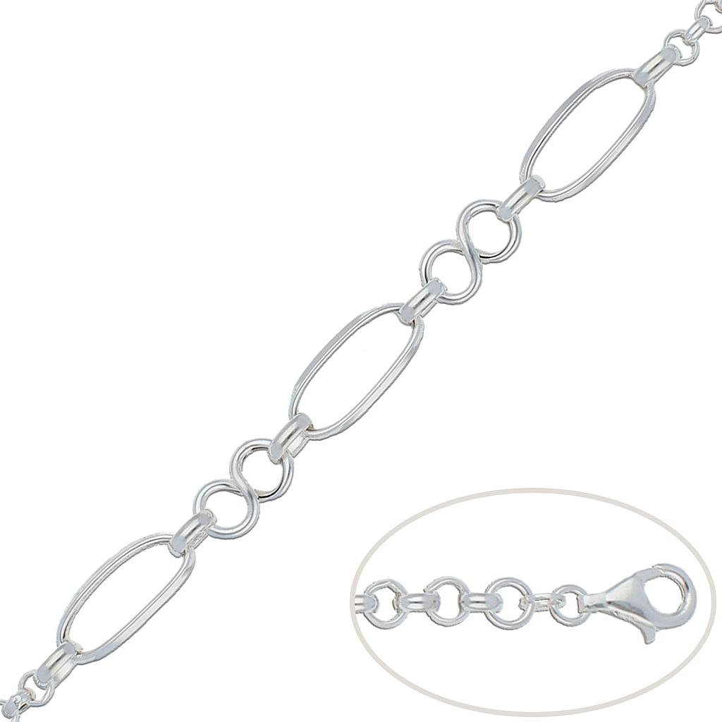 Pulsera plata 925 infinitos + eslabones Pulsera plata 925 infinitos + eslabones