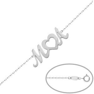 Pulsera plata 925 letras + corazon