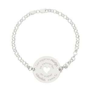 Pulsera plata 925 madre y abuela + frase