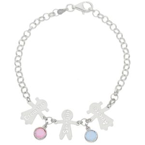 Pulsera plata 925 niños + piedras