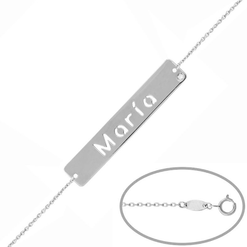 Pulsera plata 925 nombre letrero Pulsera plata 925 nombre letrero