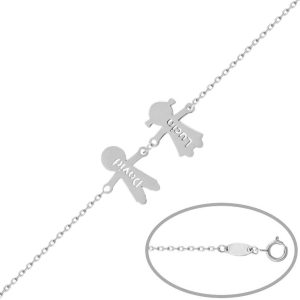 Pulsera plata 925 nombre + niños