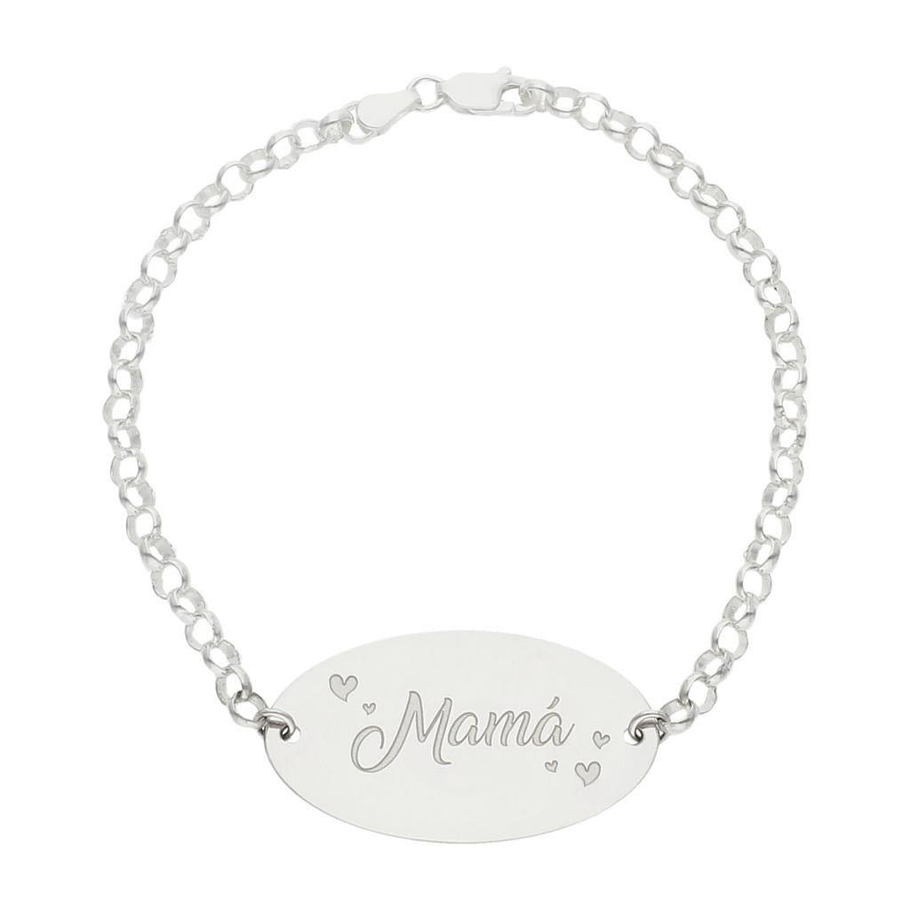 Pulsera plata 925 ovalada MAMA Pulsera plata 925 ovalda MAMA