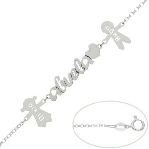 Pulsera plata 925 personalizable + niños
