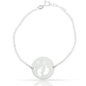 Pulsera plata 925 pies + nombres