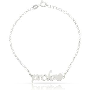 Pulsera plata 925 porfe + corazón