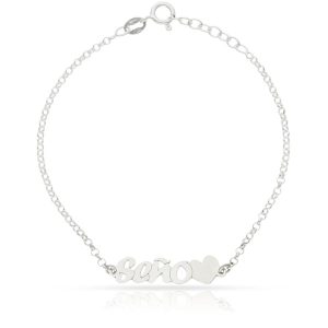Pulsera plata 925 seño + corazón