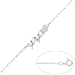 Pulsera plata 925 yaya + corazón