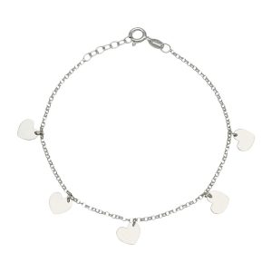 Pulsera plata mini charms corazones