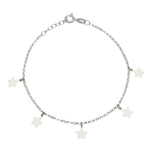 Pulsera plata mini charms estrellas