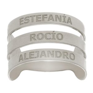 Sortija plata 925 - 3 nombres