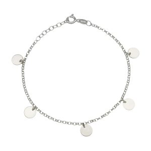 Tobillera plata 925 mini charms circulos