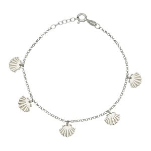 Tobillera plata 925 mini charms conchas