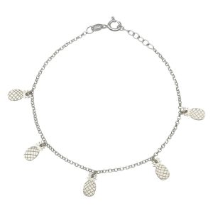 Tobillera plata 925 mini charms piñas