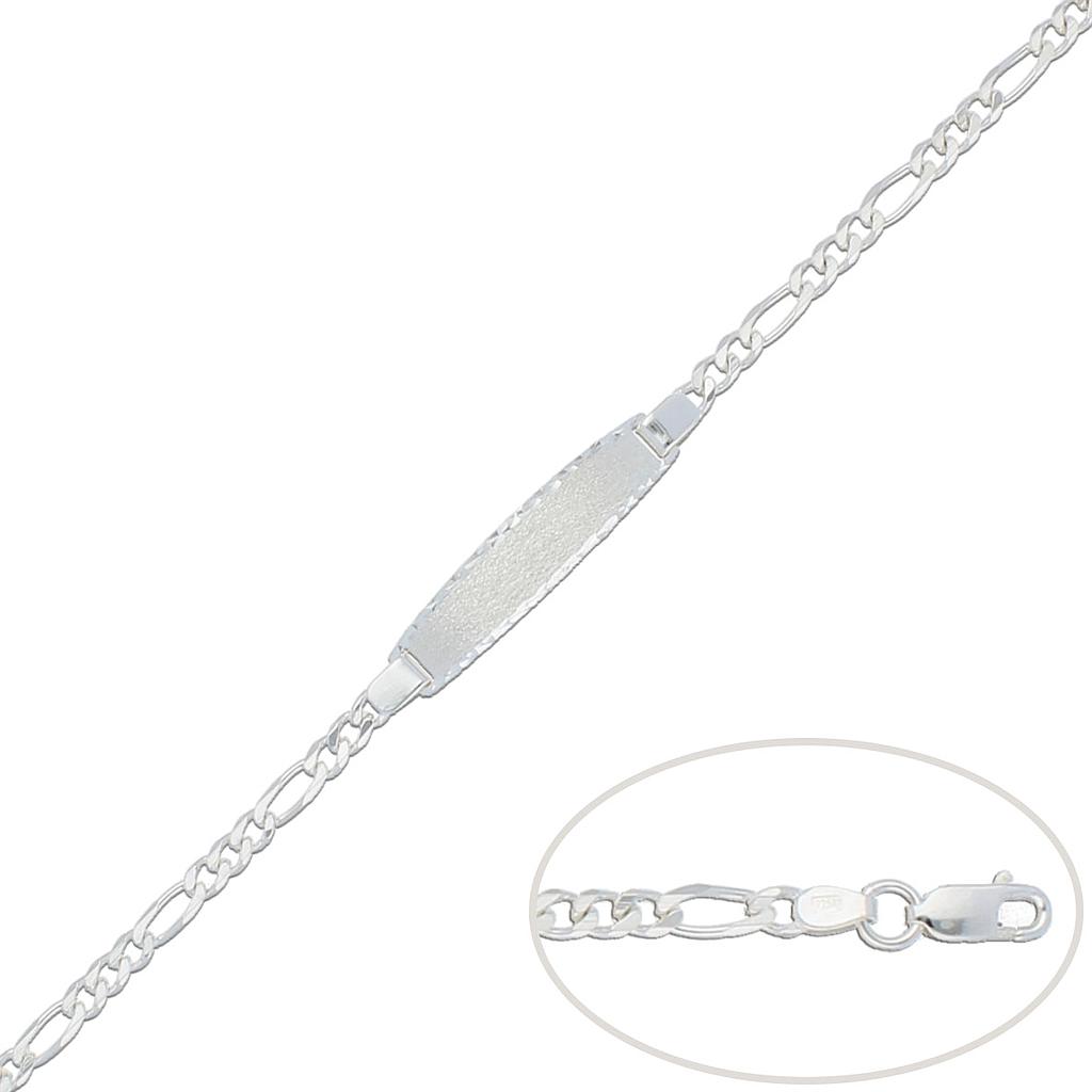 Esclava de plata eslabón 3x1 de 3.50mm pulsera 3x1 con placa plata 3.50mm