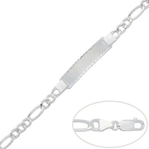 pulsera 3x1 con placa plata 6mm